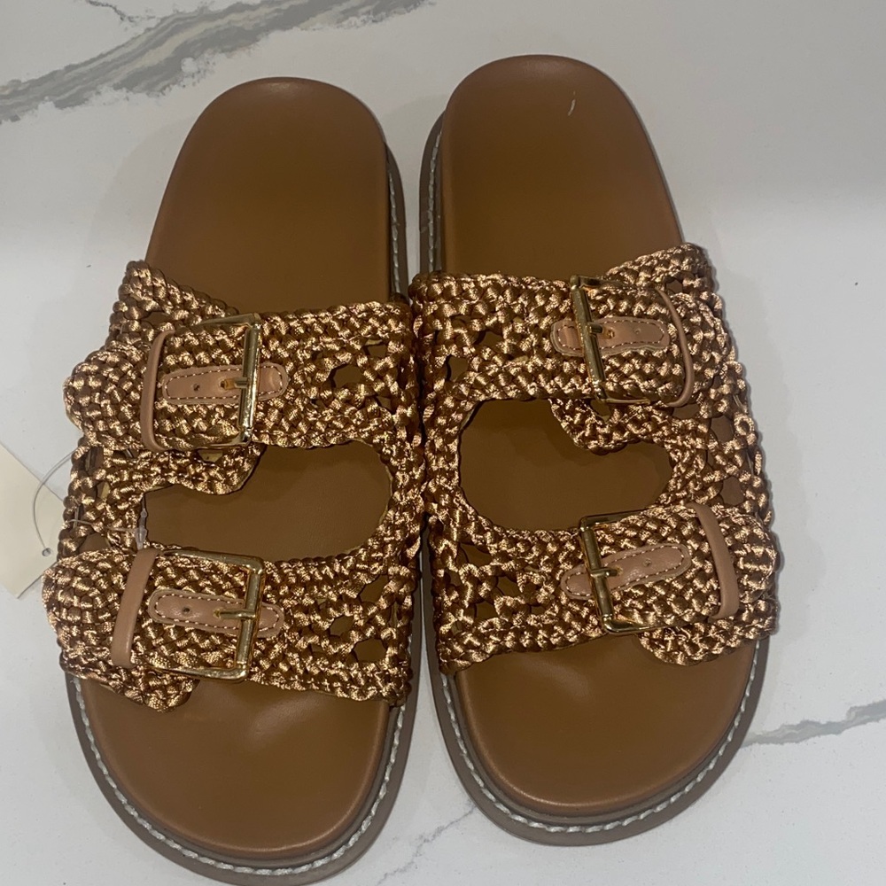 Joie Tan‎ Woven Buckle Sandals